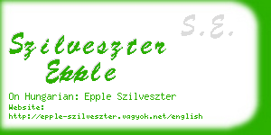 szilveszter epple business card